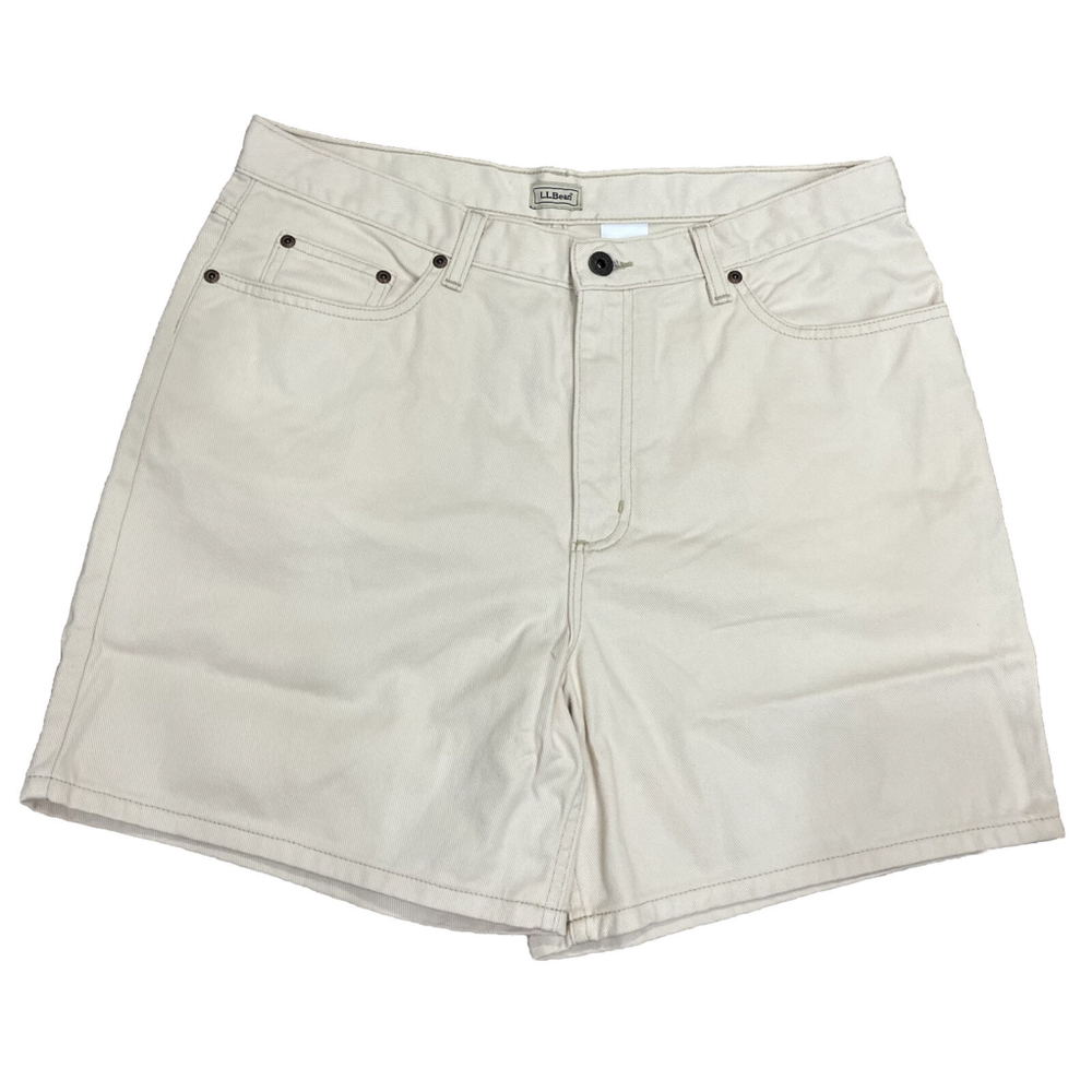 Vintage LL Bean Women’s Shorts Size 16 Regular Tan Casual 100% Cotton Denim